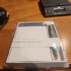 Wit & Delight Notepad and Pen Set - Teal and Gold